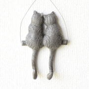 壁掛けフック おしゃれ ペア ウォールフック 猫雑貨 ねこ 壁掛けキーフック 小物掛け かわいい ブランコネコのテールフック ペア [toy5794]
