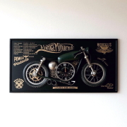 壁掛け時計 ウォールアート 壁飾り アイアン アートパネル 壁掛けインテリア アンティーク バイク 立体 大型 ガレージ 横長 幅120×高さ60cm ヴィンテージ Moto Clock B 【送料無料】 [toy9052]