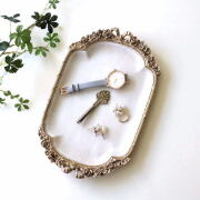 ヴィクトリアンミラートレイ アンティーク調 ジュエリーホルダー 鏡 小物皿 ヴィクトリアンミラートレイ アンティーク調 ジュエリーホルダー