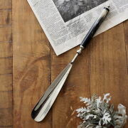 靴べら 真鍮 おしゃれ 玄関 ブラス 金属製 天然素材 ナチュラル 水牛の角 骨 高級感 シルバー アンティーク モダン ボーンと真鍮のシューホーン [vin8318]