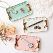 トレイ おしゃれ トレー かわいい 小物置き 小物入れ アクセサリートレイ リボン パステル パステルカラーのリボントレイ 3カラー [vin9841]