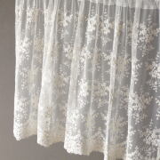 カフェカーテン 60cm丈 レース おしゃれ 小窓 刺繍 カフェカーテン シャロー60 [won3675]