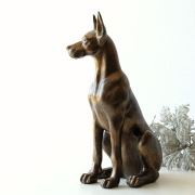 ドーベルマン 置物 犬 リアル オブジェ 玄関 ウェルカム おしゃれ 高さ37cm ブロンズ調 インテリア 書斎 リビング ドーベルマンの置物 [ysp3094]