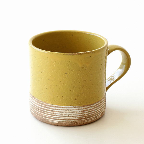 マグカップ おしゃれ 陶器 日本製 和 かわいい イエロー 和食器 コップ 和風 焼き物 瀬戸焼 ギフト エッグイエローマグ [mkn3247]
