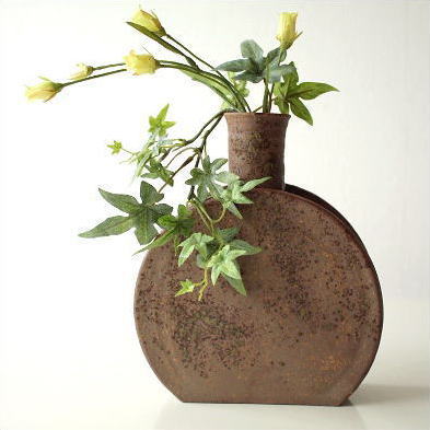 花瓶 おしゃれ 陶器 和風 花器 一輪挿し フラワーベース 和陶器ベース 五 [mkn9022]