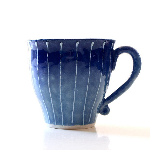 マグカップ 陶器 おしゃれ 和モダン 日本製 焼き物 瀬戸焼 藍彩十草マグ [mkn9450]