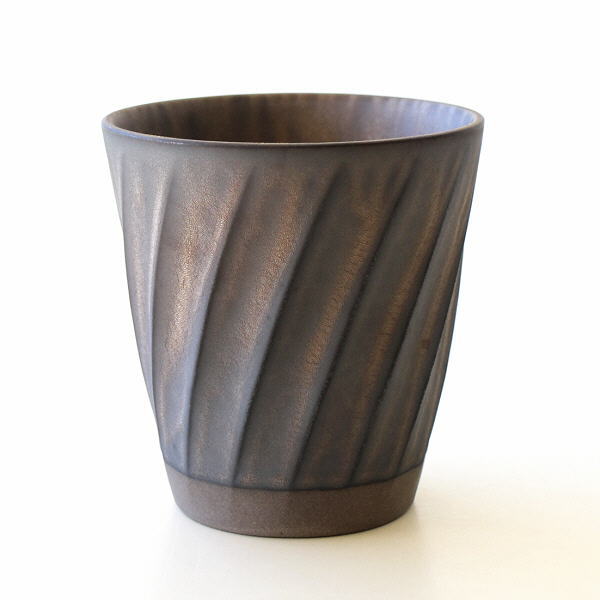 フリーカップ 大きい おしゃれ 磁器 かわいい 和モダン 日本製 波佐見焼 焼き物 シンプル ねじり縞 金彩釉 ビッグフリーカップ [msg1101]