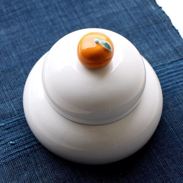 鏡餅 陶器 おしゃれ 飾り 置物 オブジェ お正月 器 お皿 お椀 食器 磁器の鏡餅プレートセット [msg1154]