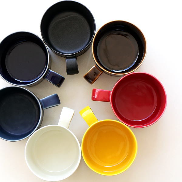 マグカップ 陶器 有田焼 日本製 薄口 おしゃれ コーヒー スープ ストレート 無地 シンプル 北欧モダン 食洗機対応 電子レンジ対応 焼き物 ネスティングカラーマグ 7カラー [msg3735]