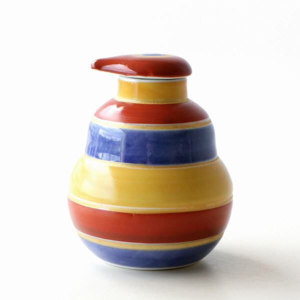 醤油さし しょうゆ差し おしゃれ 陶器 液だれしにくい 和風 カラフル かわいい 波佐見焼 日本製 陶器のお醤油さし 錦独楽筋 [msg4686]