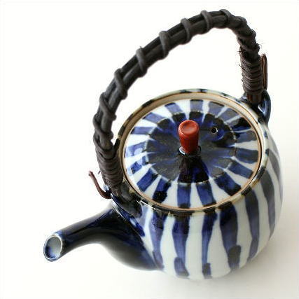 土瓶 有田焼 陶器 急須 おしゃれ 日本製 染付濃十草土瓶 [msg5843]