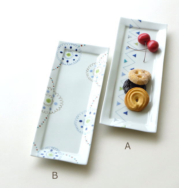 お皿 プレート おしゃれ 可愛い 白 四角 長方形 陶器 有田焼 日本製 ペイントプレートスリム角 2タイプ [msg7853]