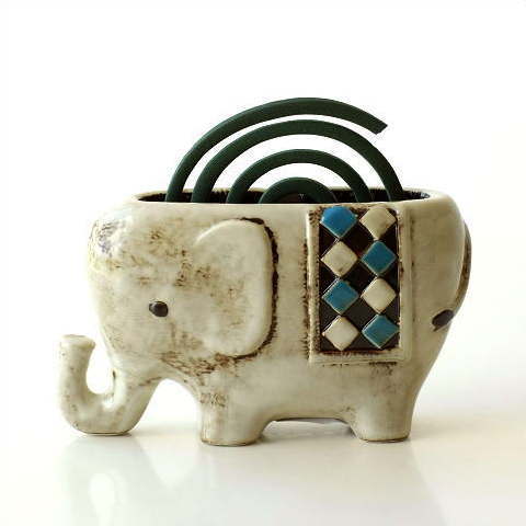 陶器の蚊遣り ゾウさん [mtl1788]