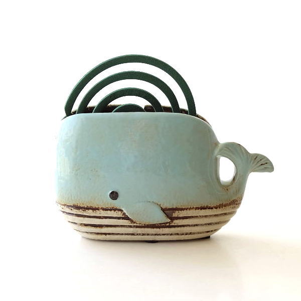 陶器の蚊遣り ミニクジラ [mtl4110]