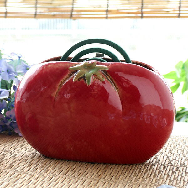 蚊取り線香ホルダー おしゃれ 陶器 トマト 蚊遣り 蚊遣り器 蚊取り線香入れ 立て 縦型 和風 かわいい 蚊取線香 焼き物 陶器の蚊遣り 縦型 トマト [mtl9104]