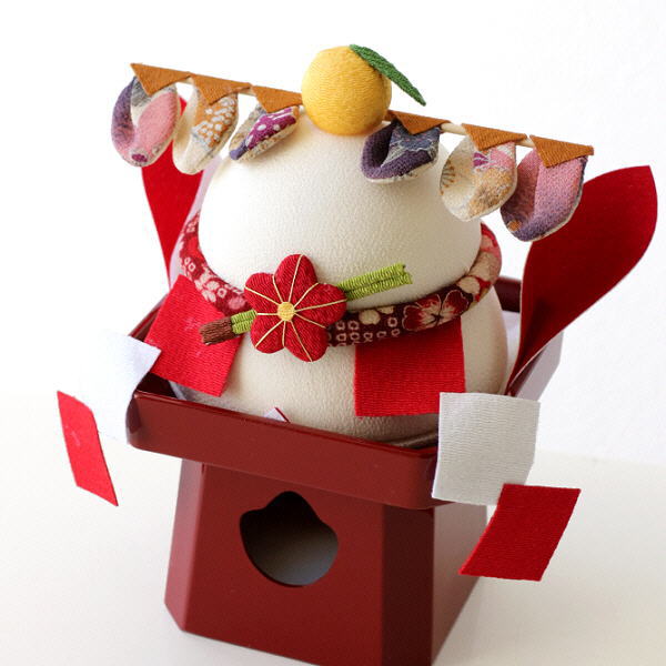 鏡餅 おしゃれ 飾り 置物 オブジェ ちりめん細工 お正月 迎春 コンパクト 玄関 リビング 棚 お餅 かわいい 和小物 日本製 ちりめん細工 初春鏡餅 [mzk2342]