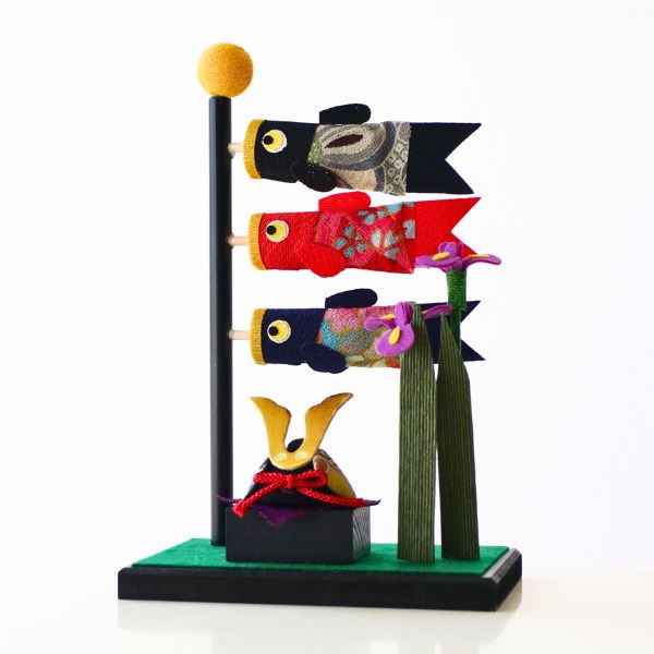 五月人形 置物 こいのぼり 兜 オブジェ おしゃれ 節句飾り ちりめん細工 端午の節句 かわいい ちりめん細工の節句飾り 端午風景 [mzk5060]