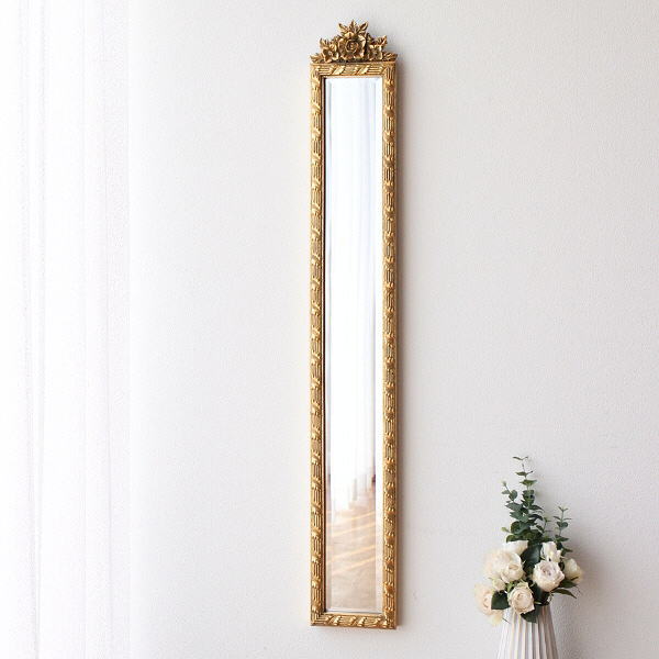 鏡 壁掛けミラー ウォールミラー おしゃれ 壁掛け ロングミラー シンプル スタイリッシュ スリムなロングミラー アンティークGL 【送料無料】 [pic3560]