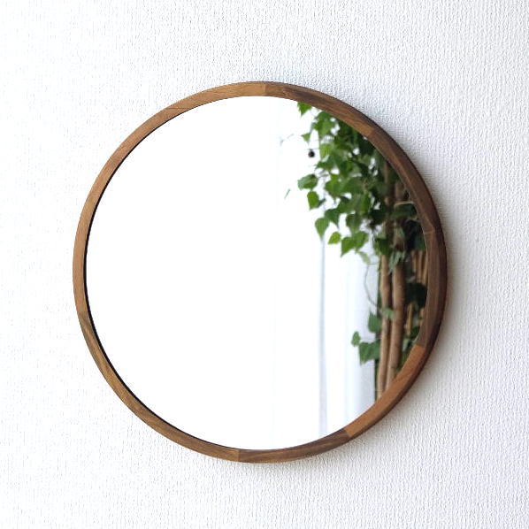 鏡 壁掛け ミラー 日本製 丸 ウォールミラー 木製 パイン無垢材 おしゃれ 壁掛け鏡 ウッドフレームミラーサークル L 【送料無料】 [plk8015]