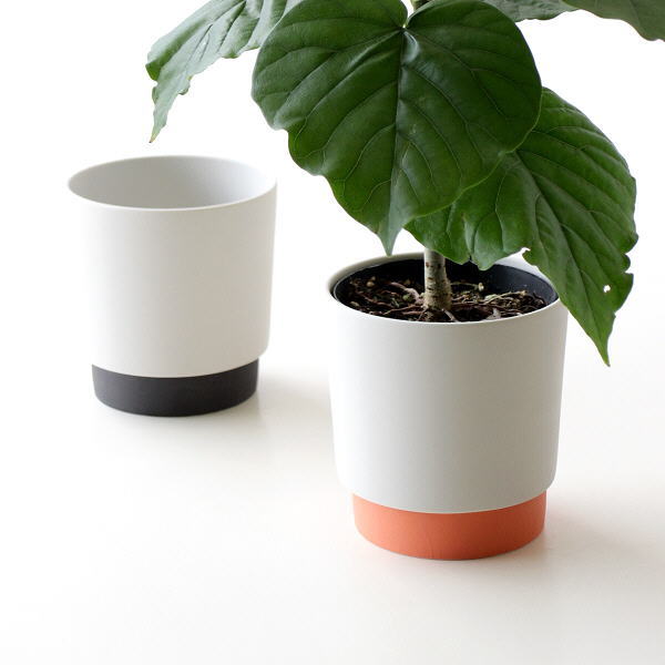 プランターポット 鉢 プランター 3.5号 丸 おしゃれ かわいい 植木鉢 フラワーポット 鉢植え 底穴あり グリップ プランターポットM 2カラー [ras4289]