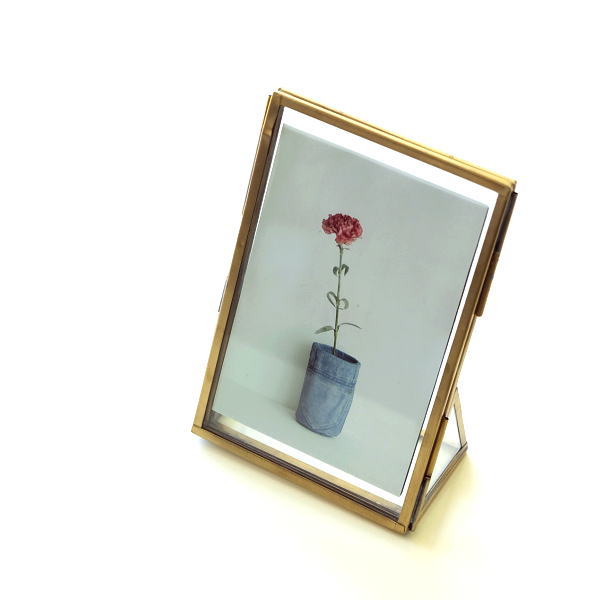 フォトフレーム 写真立て ガラス アンティーク おしゃれ 透明 クリア 真鍮 レトロ シンプル L判 真鍮とガラスのフォトフレームS [ras4879]