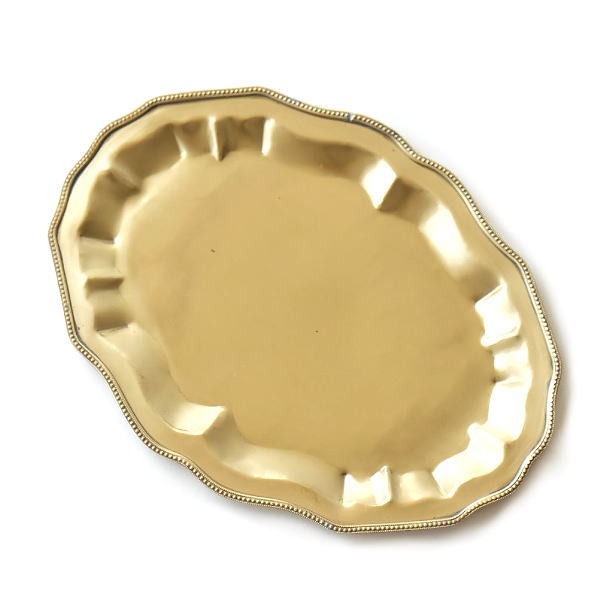 プレート トレー 真鍮 トレイ おしゃれ 食器 取り皿 小物 皿 小物置き オーバルプレート アンティーク ブラス オーバルディッシュプレート [ras7418]