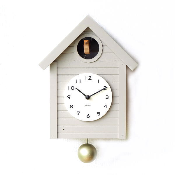 壁掛け時計 鳩時計 ハト時計 カッコークロック カッコウ時計 掛け時計 静音 おしゃれ Cuck00クロック WARM GRAY 【送料無料】 [ras7796]