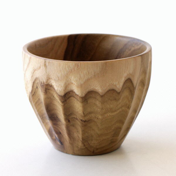 湯呑み フリーカップ 木製 チーク材 コップ 天然木 おしゃれ 木目 ナチュラル チークウッドのティーカップ [ras7987]
