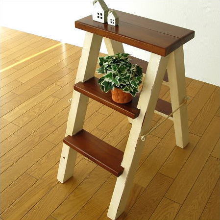花台 フラワースタンド 木製 アイアン ラダーシェルフ ラダーラック 階段 はしご 梯子 飾り棚 おしゃれ 折りたたみ インテリアステップラダー 【送料無料】 [rew7008]