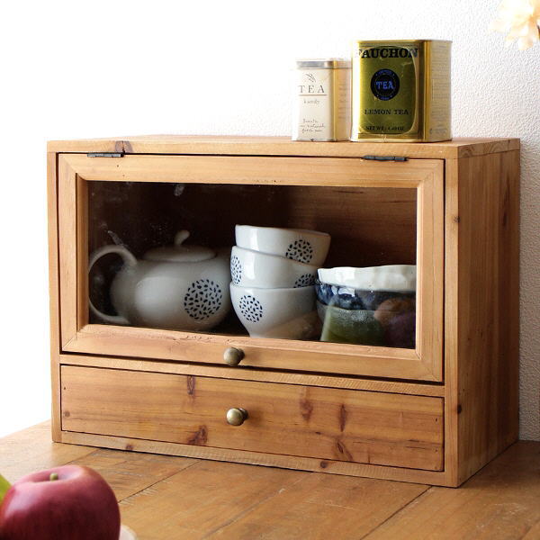 ミニキャビネット 飾り棚 スパイスラック おしゃれ 木製 ウッド 卓上 ミニ 引き出し ナチュラル カントリー ブロカントなミニキャビネット 1ドロワー 【送料無料】 [scc2967]