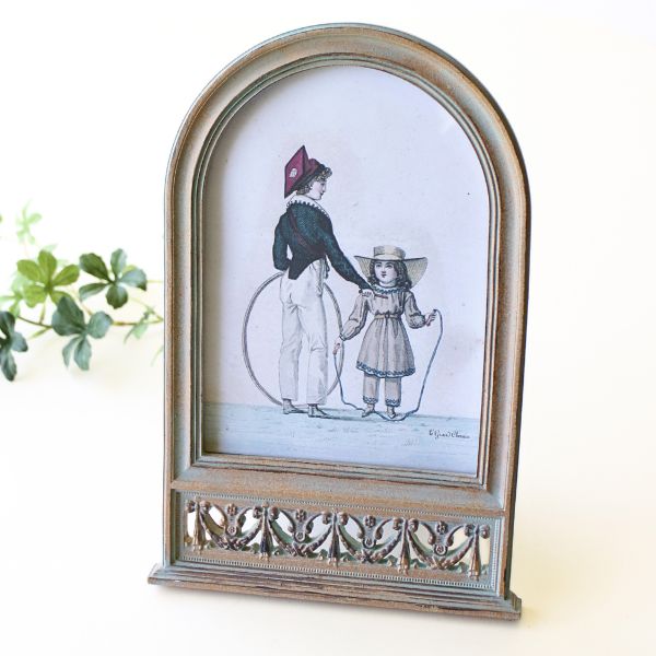 フォトフレーム おしゃれ 写真立て 卓上 壁掛け アンティーク レトロ クラシカル かわいい クラシック エレガント アーチ型フォトフレーム L [scc3268]