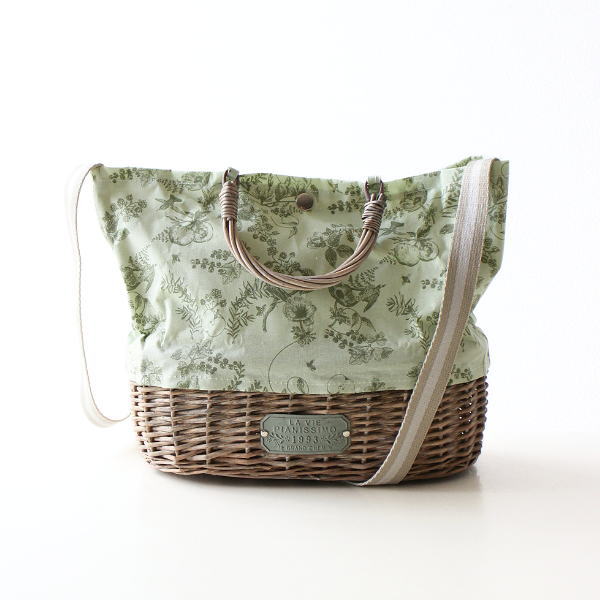 かごバッグ ショルダー付き 柳 天然素材 北欧 ナチュラル お弁当入れ ランチバッグ 肩掛け おしゃれ フレンチカントリー 自立 軽量 2WAY 幅37cm バスケットバック オーバル [scc4916]