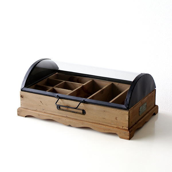 コレクションボックス 木製 おしゃれ ナチュラル ドーム型 シャビー アンティーク レトロなドーム型マルチボックス 【送料無料】 [scc5660]