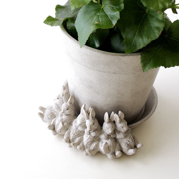 プランターポット 鉢 プランター 5.5号 おしゃれ うさぎ かわいい 植木鉢 フラワーポット ラビット付きソーサー＆鉢ポット [sik2612]
