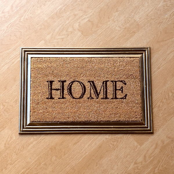 玄関マット 屋外 おしゃれ ココヤシ コイヤーマット ラバーマット ドアマット エントランスマット ゴールドフレーム [sik4170]