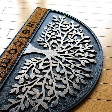 玄関マット 屋外 おしゃれ welcome エントランスマット シンボルツリー [sik4288]