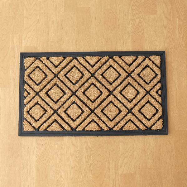 玄関マット 屋外 ヤシ おしゃれ シンプル モダン 砂落とし コイヤーマット ラバーマット かわいい エントランスマット ラティス [sik5945]