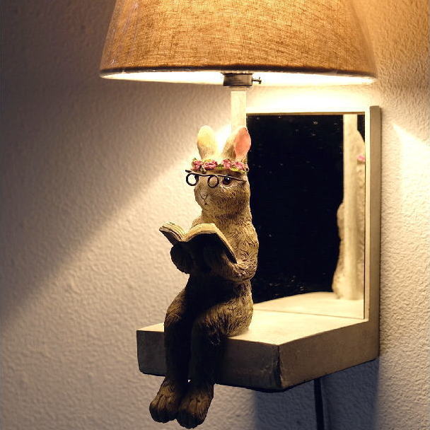 照明 壁掛け ライト シェードランプ 雑貨 野うさぎ壁掛ランプ [sik8096]