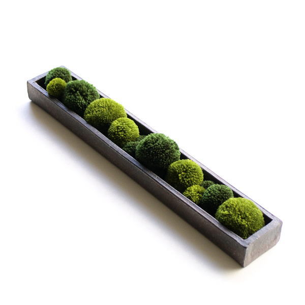 苔玉 オブジェ フェイク 造花 壁面 造花 毛糸 インテリア ディスプレイ 信楽焼 大きめ グリーン インテリア フェイクの苔玉オブジェ L [soh8969]