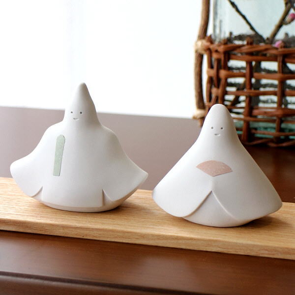 おひなさま お雛様 ひな人形 置物 珪藻土 オブジェ おしゃれ かわいい 桃の節句 雛飾り ひな祭り小物 日本製 自然素材 珪藻土のおひな様 White [soi4632]