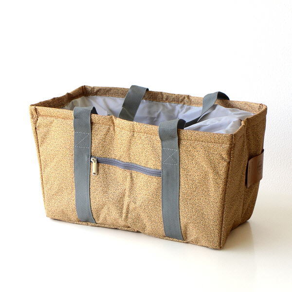 クーラーバッグ 保冷バッグ クーラーバスケット 折りたたみ 巾着 ショルダー おしゃれ お弁当 キャンプ ピクニック クーラーショッピングバッグ コルク柄 [spc0801]