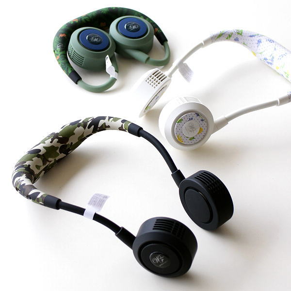 ダブルファン ハンズフリー 首掛け扇風機 携帯用扇風機 充電式 ポータブル扇風機 ダブルファン ハンズフリー サコッシュバッグ付き [spc1540]