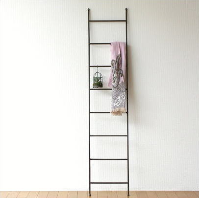 ラダーラック アイアン はしご シェルフ ラダーシェルフ ラダーハンガー 鉄 マット質感 立て掛け収納 アイアンシンプルラダー [spc5613]