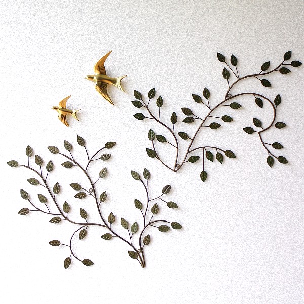 アイアン壁飾り 壁掛けインテリア リーフ アイアン雑貨 ウォールデコレーション アイアン壁飾り グリーンリーフ A 2枚セット [spc6912]