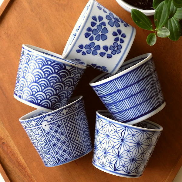 蕎麦猪口セット フリーカップ 磁器 陶器 おしゃれ デザートカップ 小鉢 湯呑み ざるそば つゆ入れ そば猪口5個セット A [swa8963]