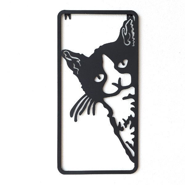 壁飾り アイアン ネコ 猫 雑貨 壁掛け インテリア ウォールデコ かわいい おしゃれ ユニーク 壁面 ディスプレイ アイアンの壁飾り のぞきネコ [swa9800]