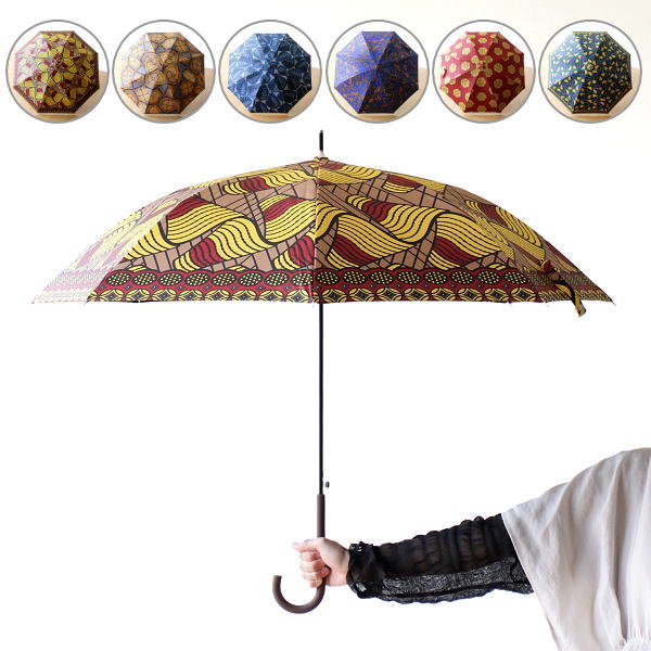 傘 かさ カサ おしゃれ 日傘 晴雨兼用 UVカット ポリエステル アフリカンプリント アフリカンプリント ジャンプ傘 6タイプ ...