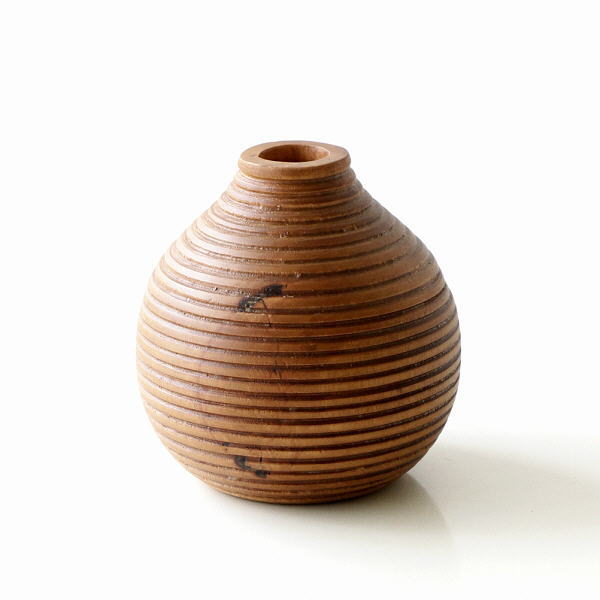 フラワーベース マンゴーウッド 木製 オブジェ おしゃれ 花瓶 ドライフラワー専用 マンゴーウッドのフラワーベース ラウンド S [tom7149]