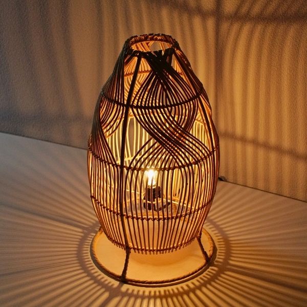 スタンドランプ おしゃれ ランプ 照明 ラタン フロアランプ アジアン フロアスタンド 照明スタンド オブジェ ラタンスタンドランプ ツイスト [tom7500]