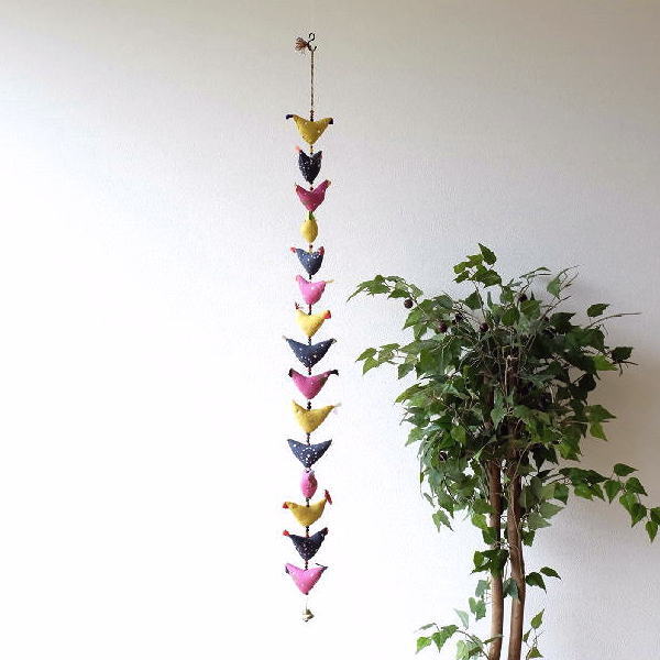 鳥 バード ベル おしゃれ オーナメント ガーランド 壁飾り 吊り下げ カラフル オブジェ かわいい 鳥雑貨 15バードのデコオーナメント [tom8770]